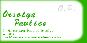 orsolya pavlics business card